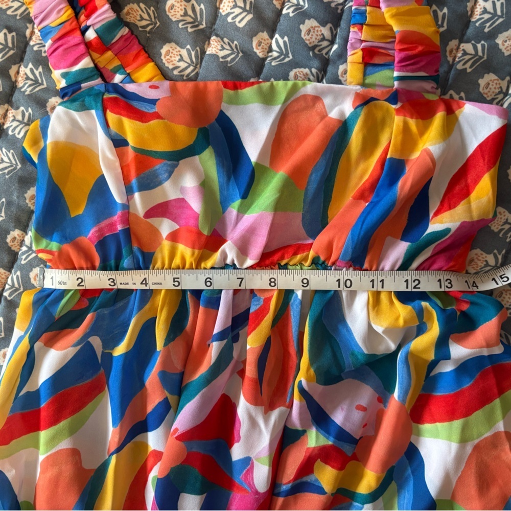 Show Me Your Mumu Just A Fling Dress Large Colorful Resort Dress Pockets - Picture 8 of 10